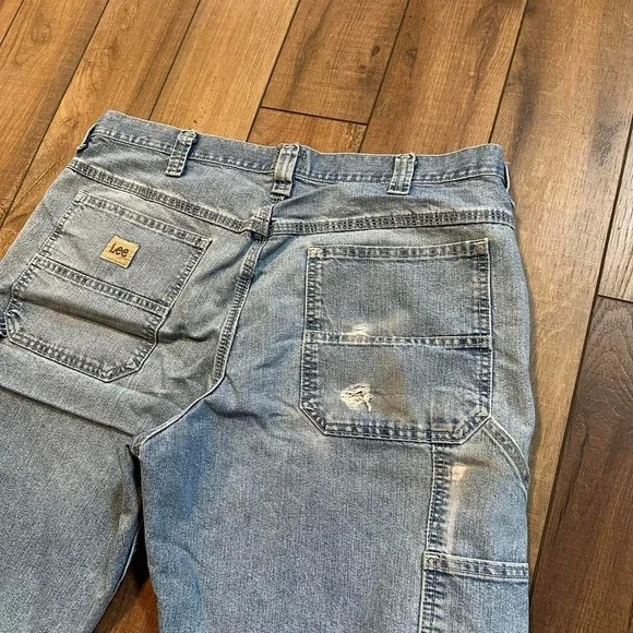 Vintage‎ Lee Baggy Jeans Men's Size 36 x 32 Light Wash Distressed - Picture 7 of 8